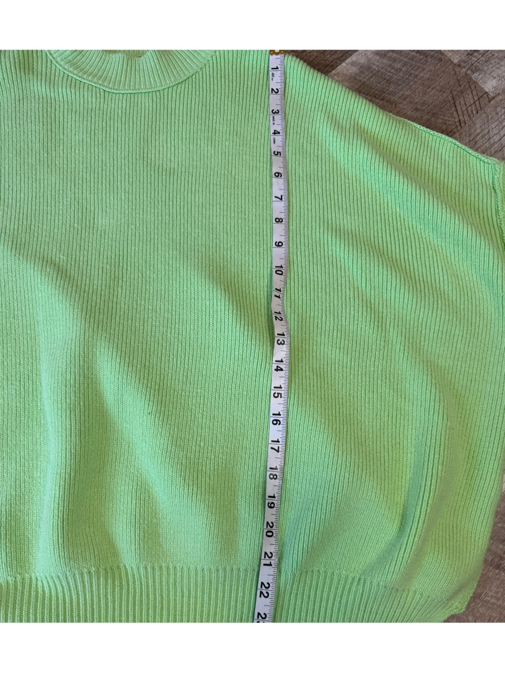 Free People Lime Green Mock Neck Sweater, Drop Sleeve, Roomy - Picture 11 of 13